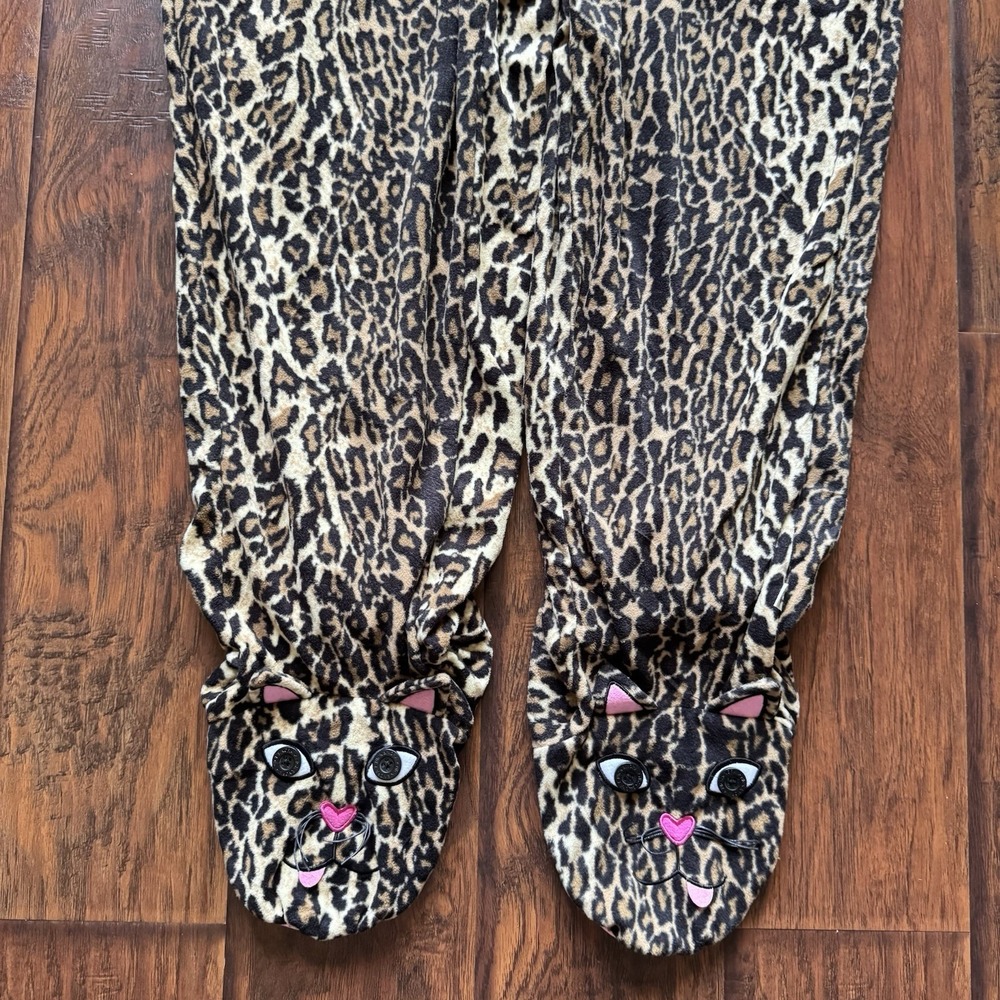 NWT NICK & NORA Footie Pajamas Leopard Print Fleece Womens 2XL Comfy Soft Lounge - Picture 11 of 16